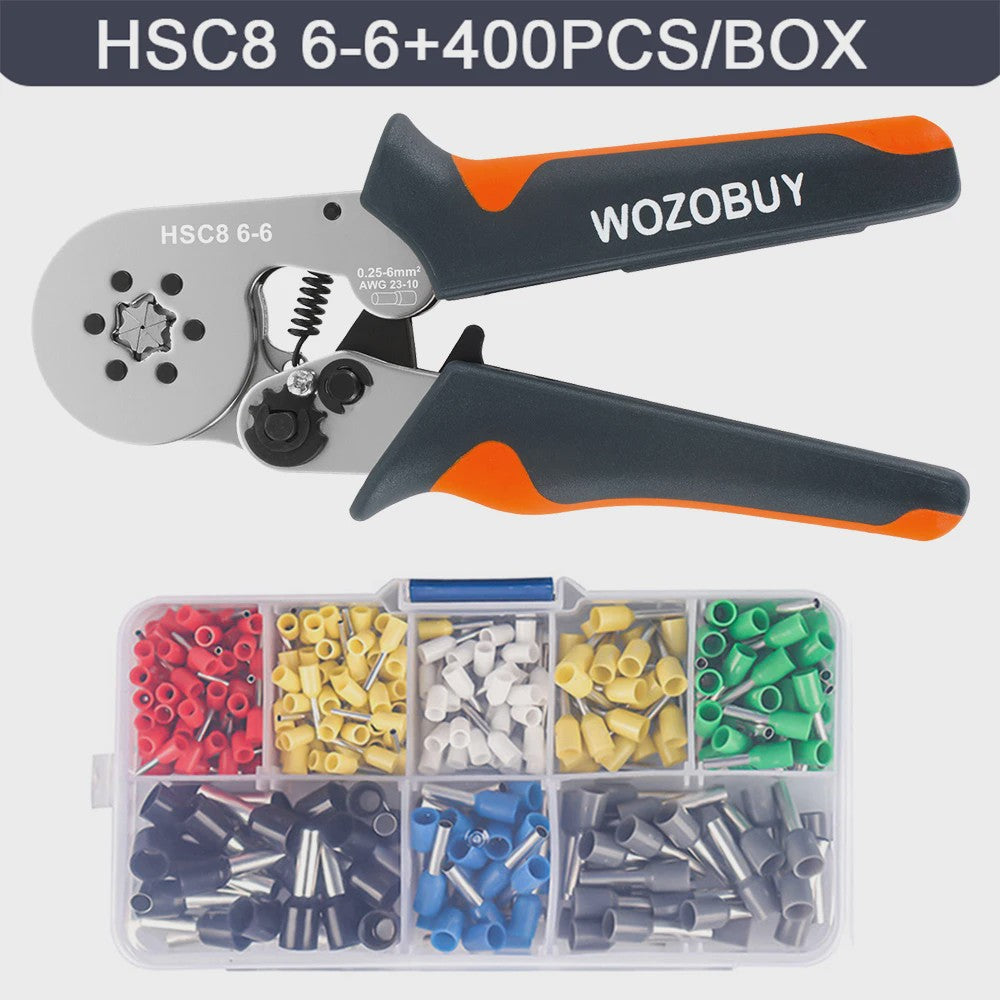 Professionele Krimptang Set voor Ferrules (0.25-10mm²) met Diverse Draadklemmen