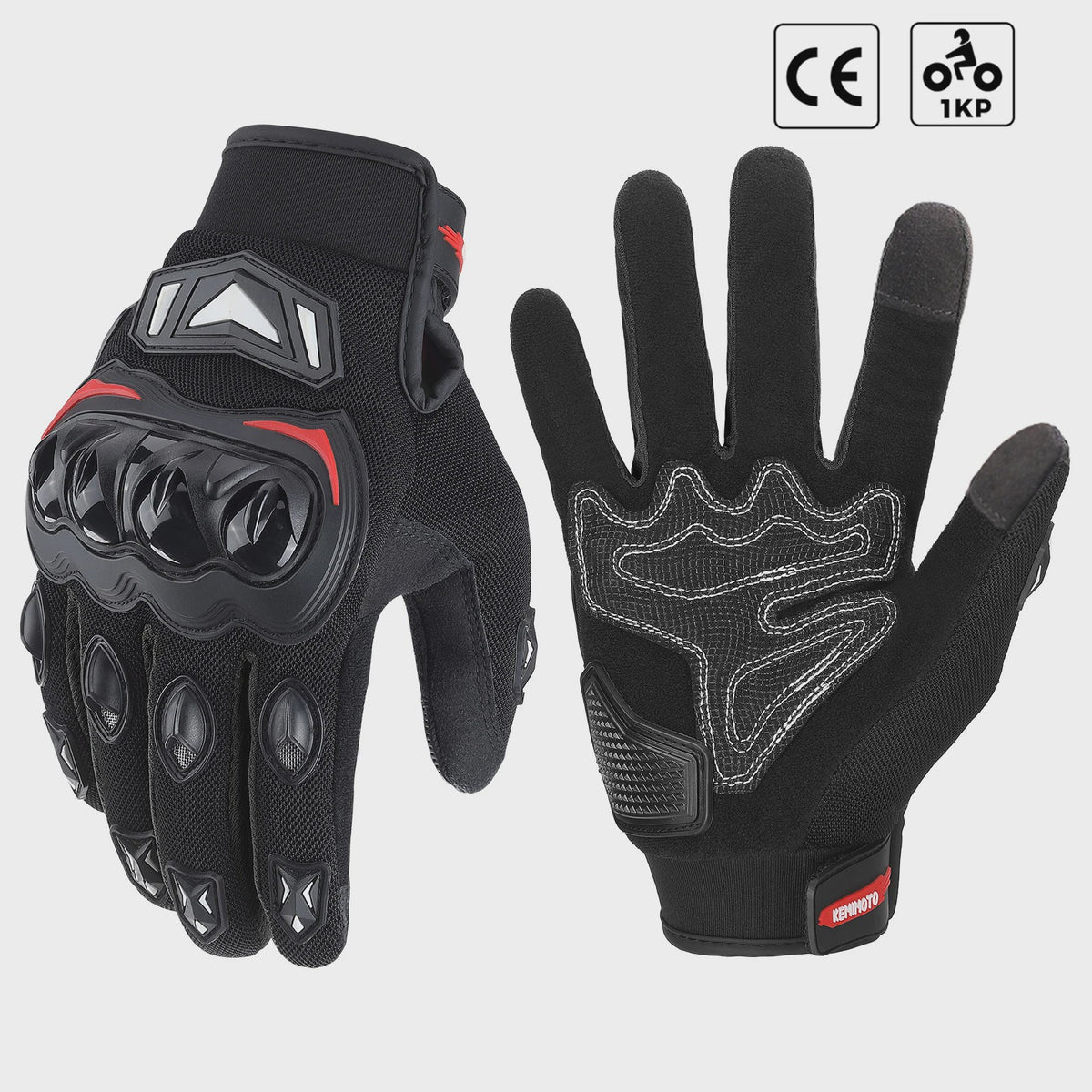 KEMIMOTO Zomer Motorhandschoenen met CE Knokkelbescherming en Touchscreen Functie