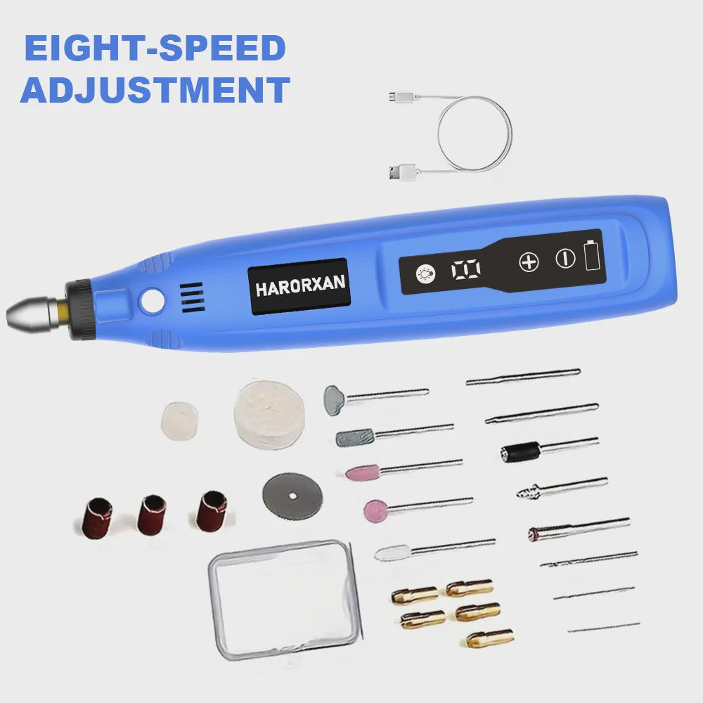 Draadloze Roterende Tool Kit: Graveerpen voor Hout, Metaal, Glas & Sieraden - DIY Mini Boormachine met USB