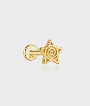 925 Sterling Zilveren Kolibrie Oorbellen Dames - 18K Goudkleurig Platte Achterkant Studs