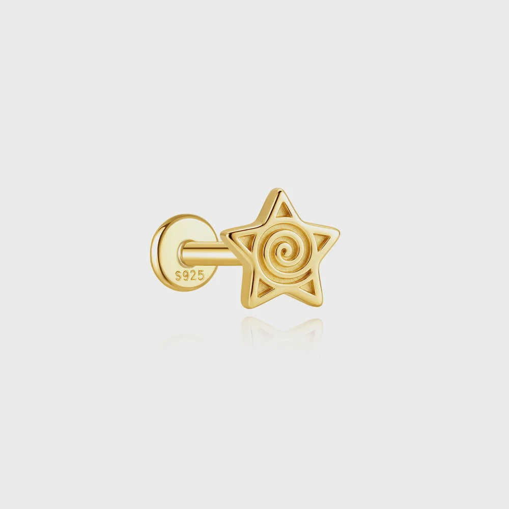 925 Sterling Zilveren Kolibrie Oorbellen Dames - 18K Goudkleurig Platte Achterkant Studs