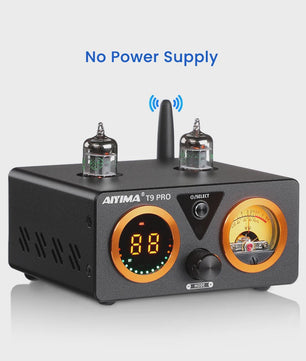 AIYIMA T9 PRO HiFi Bluetooth 5.2 Tube Versterker met VU Meter - 100W x 2 Stereo Audio Amp met USB DAC, COAX & OPT