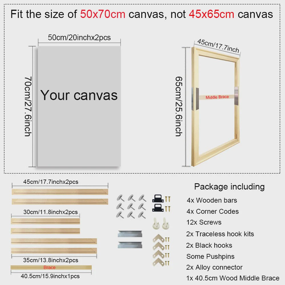 Houten Canvas Frame 35x55cm & 40x60cm - Perfect voor Schilderen & Posters