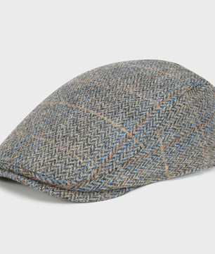 Heren Visgraat Wolmix Flat Cap - Stijlvolle Newsboy & Gatsby Pet voor Winter & Outdoor