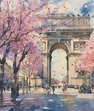 Franse Parijse Stadsgezichten Aquarel Kunst Posters Canvas Prints Wanddecoratie