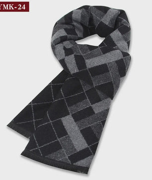 Luxe Heren Sjaal - Warme Wol & Kasjmier - Winter Ruitpatroon
