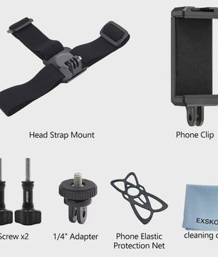 Action Camera Accessoires Kit: Hoofd- en Borstband Mount voor GoPro, Telefoon & meer