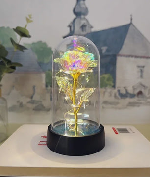 Eeuwige Roos met LED Licht - Magische Folie Bloem voor Valentijn, Kerst & Decoratie