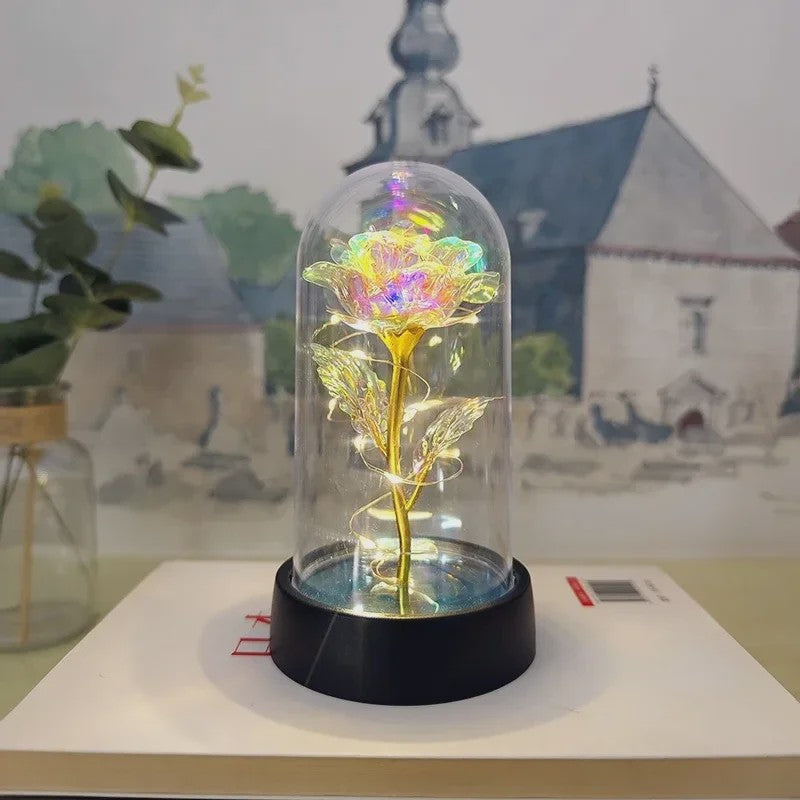 Eeuwige Roos met LED Licht - Magische Folie Bloem voor Valentijn, Kerst & Decoratie