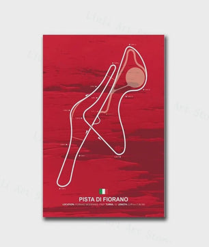 Formule 1 Circuit Poster Canvas - F1 Race Track Kunst Print voor Woonkamer Decoratie