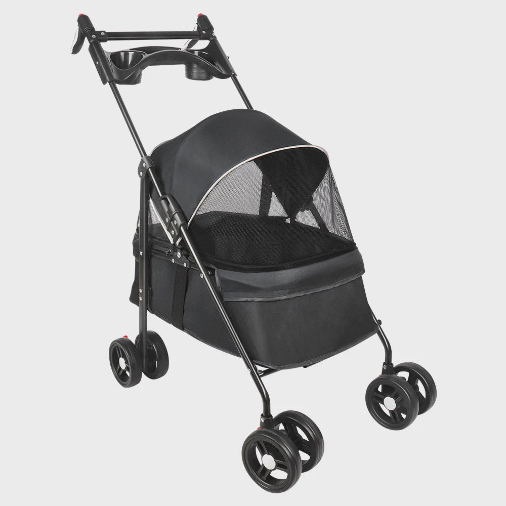 2-in-1 Honden- en Kattenbuggy met Afneembare Reiswieg - Tot 10 kg