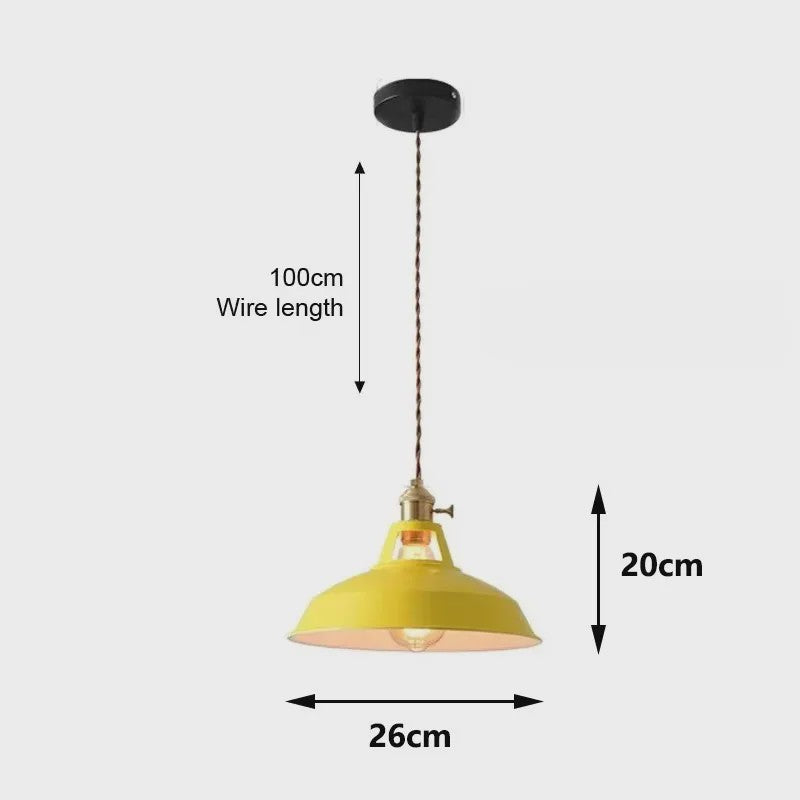 Retro Industriële Kleurrijke Hanglamp - Vintage Sfeer voor Keuken & Restaurant