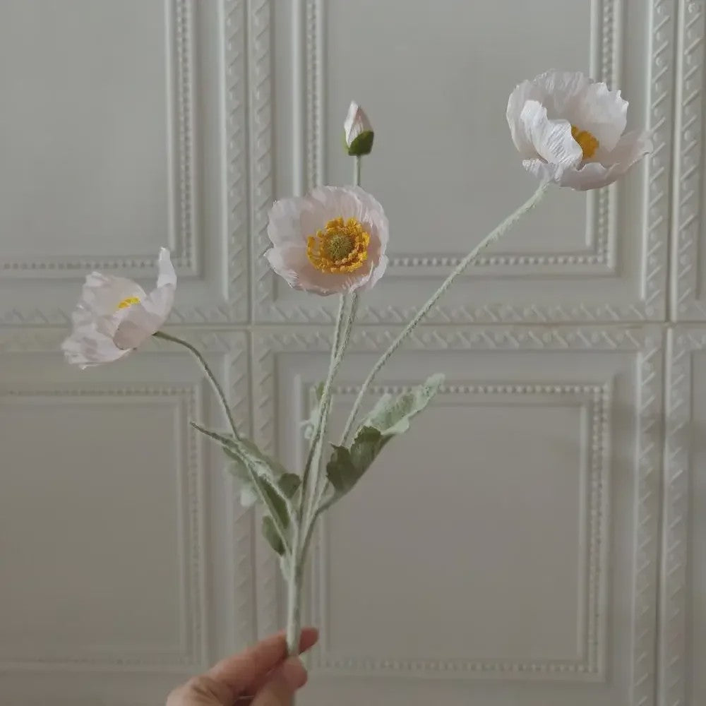 Zijden Papavers Kunstbloemen - Lange Stelen voor Decoratie