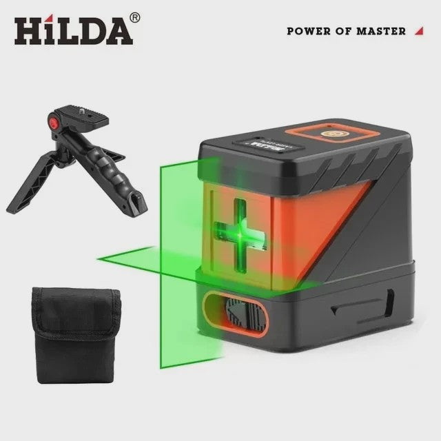 Mini Laser Waterpas met Groene Lijnen: Zelfnivellerend Horizontaal, Verticaal & Kruis