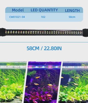 LED Aquarium Verlichting met RGBW Kleuren, Timer & Dimbaar