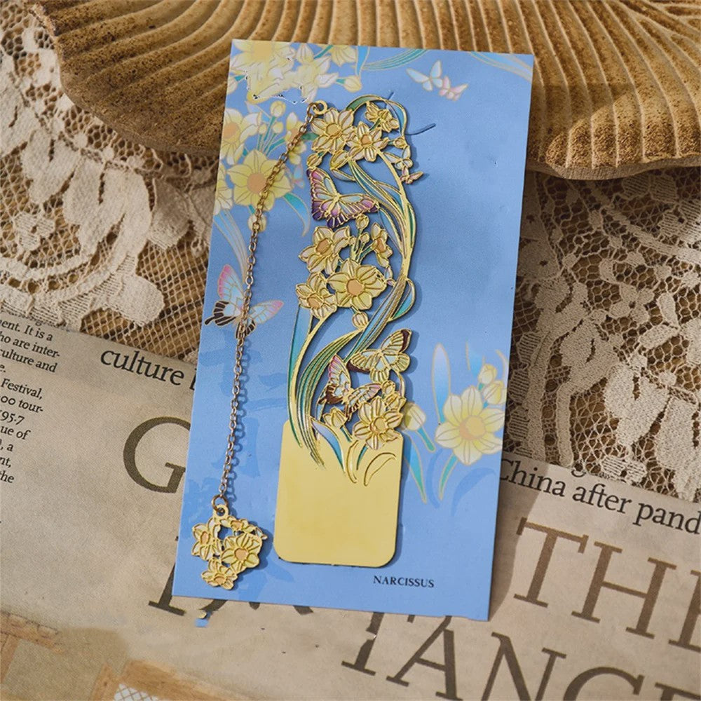 Luxe Metalen Bladwijzers - Retro Chinese Stijl met Bloemen & Vlinders