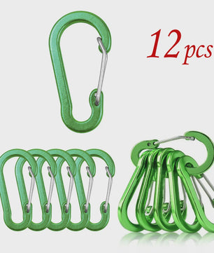 Aluminium Karabijnhaak Clips - Set van 1/6/12 stuks - Sleutelhanger, Outdoor, Camping, Wandelen