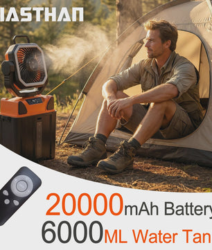 Oplaadbare Camping Ventilator met LED Licht & Afstandsbediening - 100 Uur Runtime