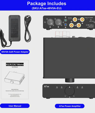 ALSOZONE A5se Desktop HiFi Versterker - 140W x 2 Krachtige Class D Audio Versterker met XLR/TRS & RCA Ingangen