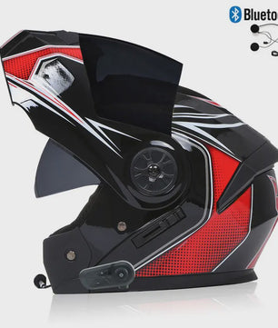 Modulaire Motorhelm Unisex met Dubbel Vizier & Bluetooth - DOT Gecertificeerd