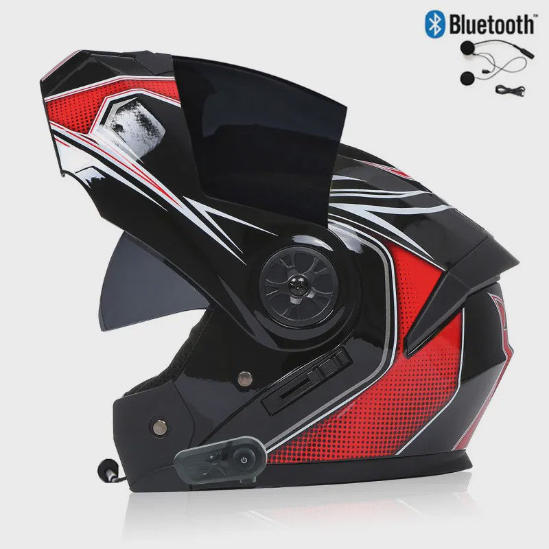 Modulaire Motorhelm Unisex met Dubbel Vizier & Bluetooth - DOT Gecertificeerd