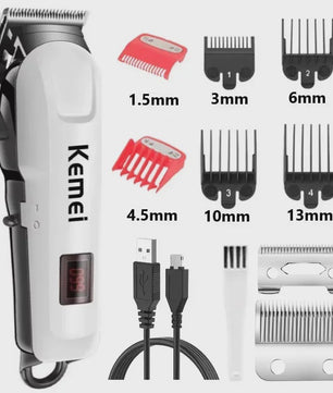 Kemei KM-809A Professionele Draadloze Baardtrimmer & Haarknipper voor Heren