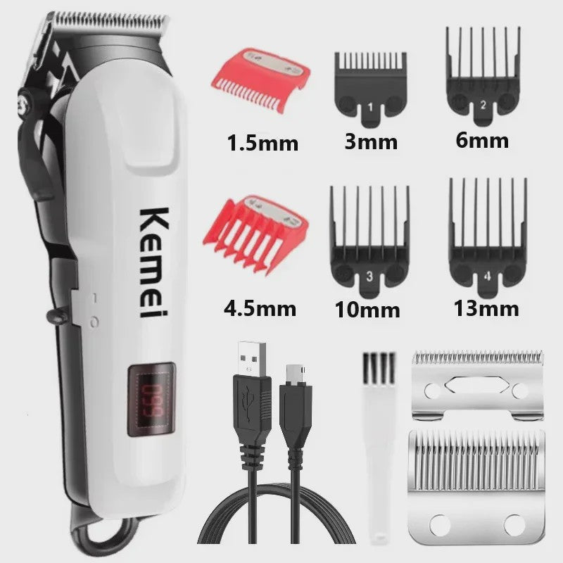 Kemei KM-809A Professionele Draadloze Baardtrimmer & Haarknipper voor Heren