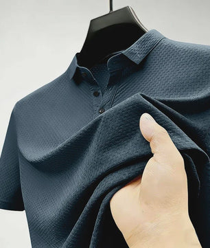 Heren Poloshirt met Wafelstructuur - Korte Mouw, Zachte & Ademende Stof
