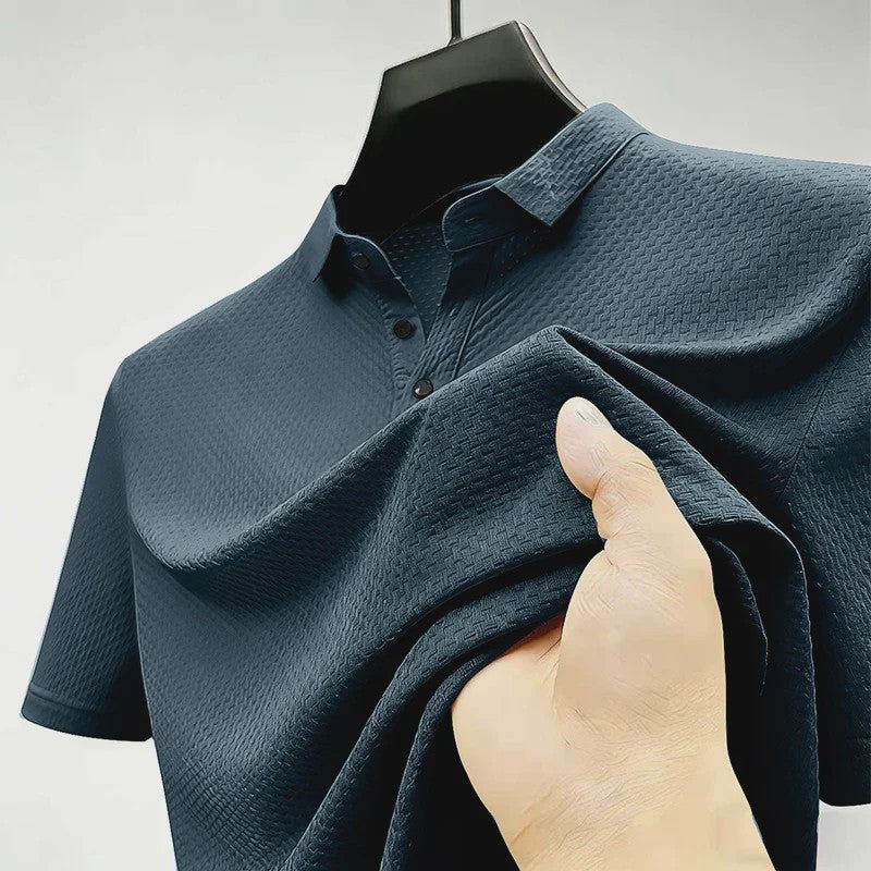 Heren Poloshirt met Wafelstructuur - Korte Mouw, Zachte & Ademende Stof