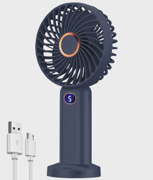Draagbare Handventilator met Digitale Display en 5 Snelheden, USB Oplaadbaar