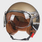 Retro Jethelm Open Face Motorhelm met Afneembaar Vizier - Vintage Scooter & Vespa Helm