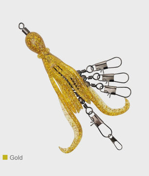 Set van 2 Siliconen Octopus Vishaas Connectoren met Swivels en Haken