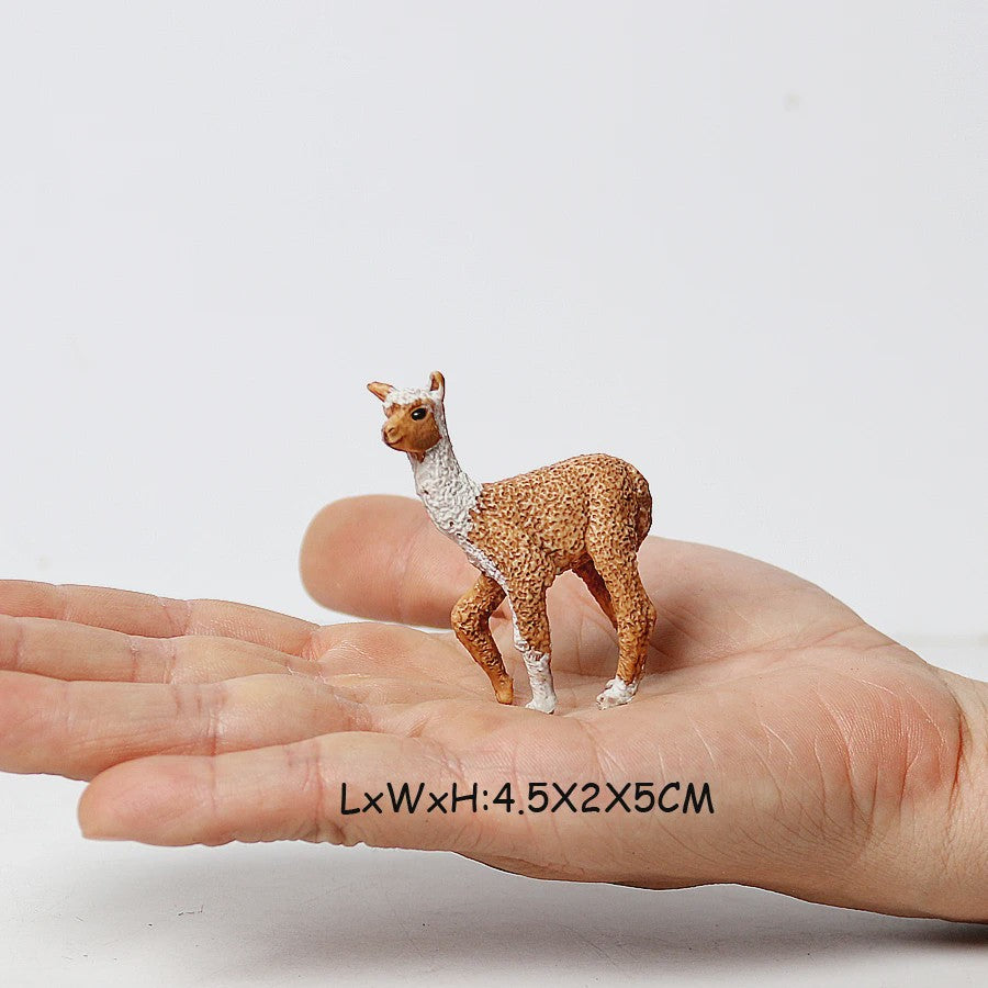 Realistische Alpaca & Kameel Figuren Set - Handgeschilderd, Educatief Speelgoed