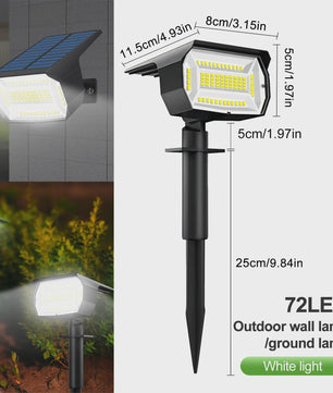 Solar Tuinspots LED (72/68) - IP65 Waterdicht, 3 Modi, Buitenverlichting