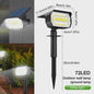 Solar Tuinspots LED (72/68) - IP65 Waterdicht, 3 Modi, Buitenverlichting
