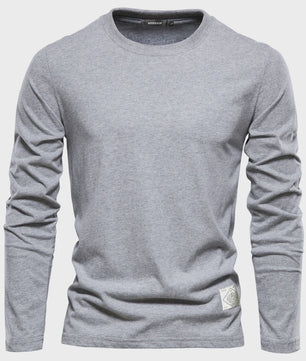 Heren Longsleeve T-shirt van 100% Katoen - Klassiek, Effen en Casual voor Lente