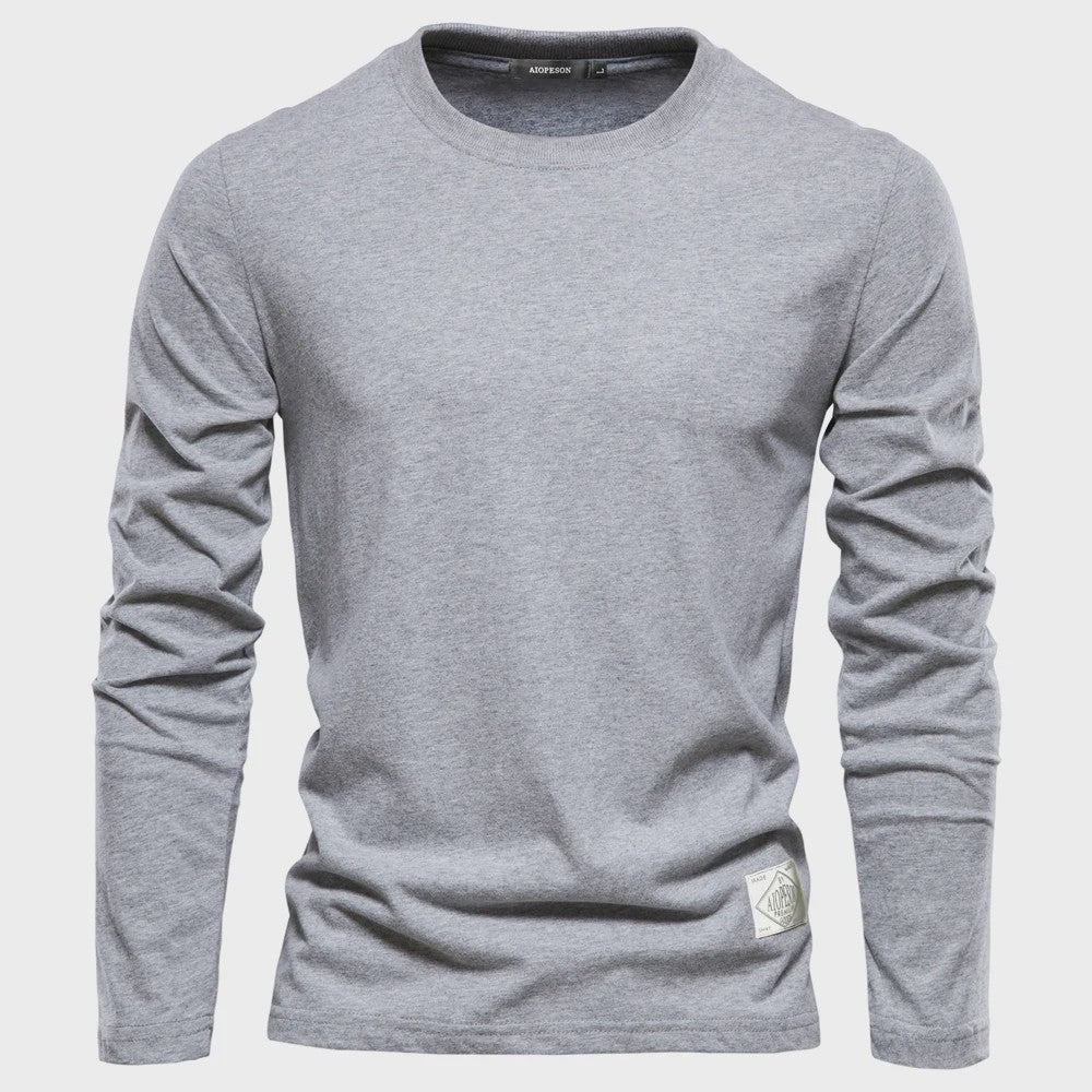 Heren Longsleeve T-shirt van 100% Katoen - Klassiek, Effen en Casual voor Lente