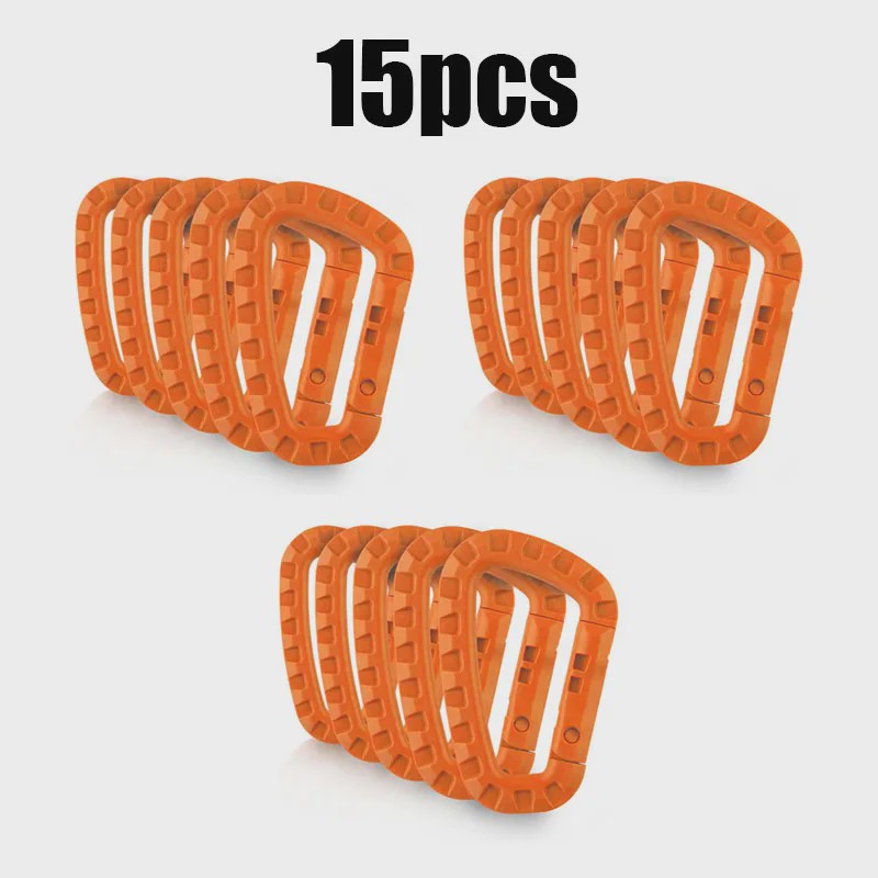 Tactische D-vormige Plastic Karabijnhaak - Set van 5, 10, 15 of 20 stuks - Outdoor & Camping Gear