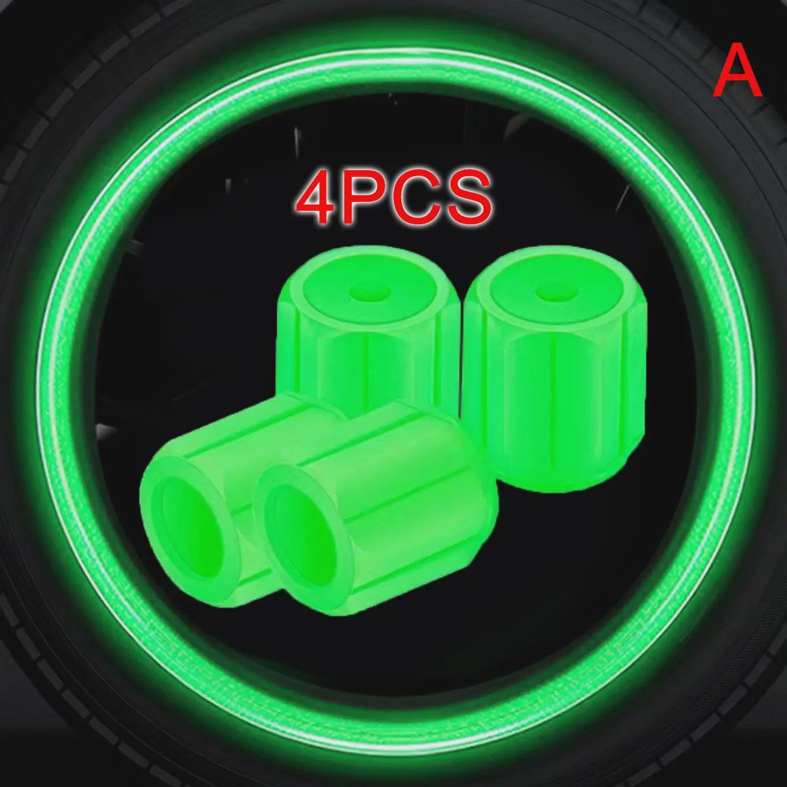 Lichtgevende Ventieldopjes - Glow in the Dark - Universeel voor Auto, Motor & Fiets