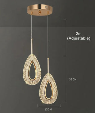 Moderne Kristallen LED Hanglamp - Stijlvolle Verlichting voor Woonkamer & Slaapkamer
