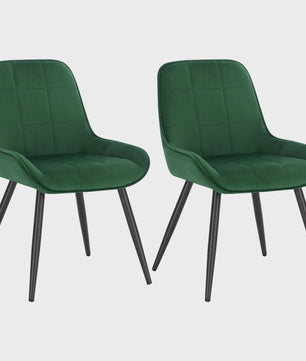 Set van 2 Ergonomische Velvet Eetkamerstoelen - Scandinavisch Design