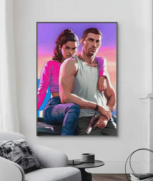 Grand Theft Auto Game Posters - Zelfklevend Muurdecoratie voor Fans