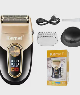 Professionele Oplaadbare Tondeuse en Baardtrimmer - Goudkleurig - Kemei KM-90-4