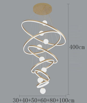 Moderne LED Plafondlamp Spiraal - Hanglamp voor Trappenhuis en Woonkamer