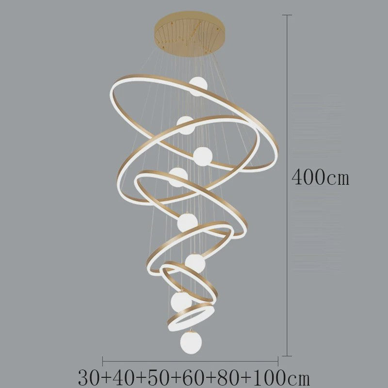 Moderne LED Plafondlamp Spiraal - Hanglamp voor Trappenhuis en Woonkamer