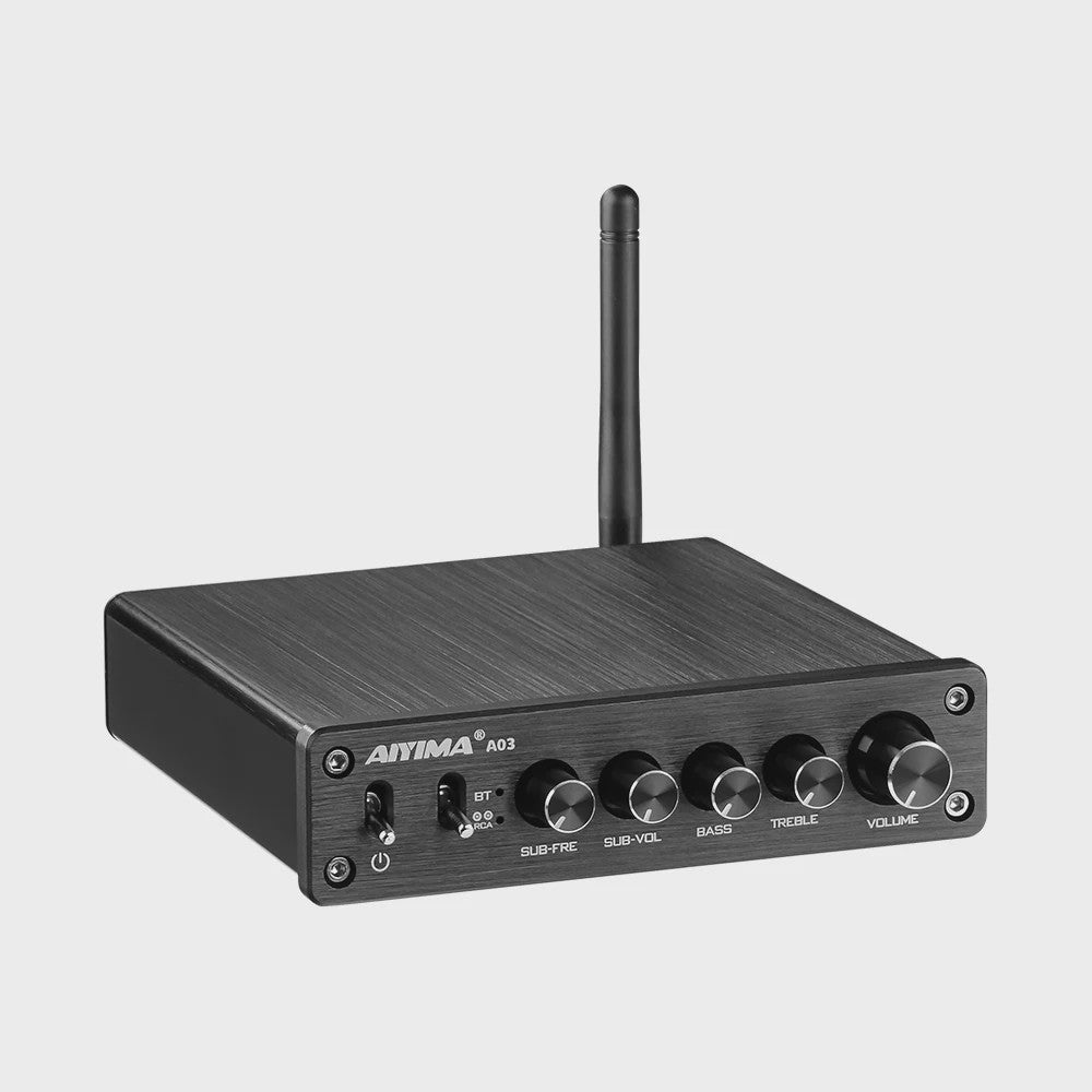 AIYIMA A03 2.1 Bluetooth HiFi Versterker TPA3116D2 Digitale Audio Versterker 50W x 2 + 100W Subwoofer