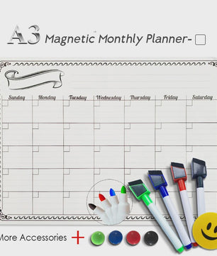 Flexibel Magnetisch Weekplanner Whiteboard A3 - Ideaal voor Koelkast & Kantoor