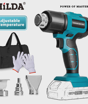 HILDA Accu Hittepistool 21V met Nozzles - Verf Verwijderen, Krimpen, Lassen