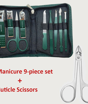 Professionele Manicure & Pedicure Set (9 Delig) - Roestvrij Staal met Reis Etui