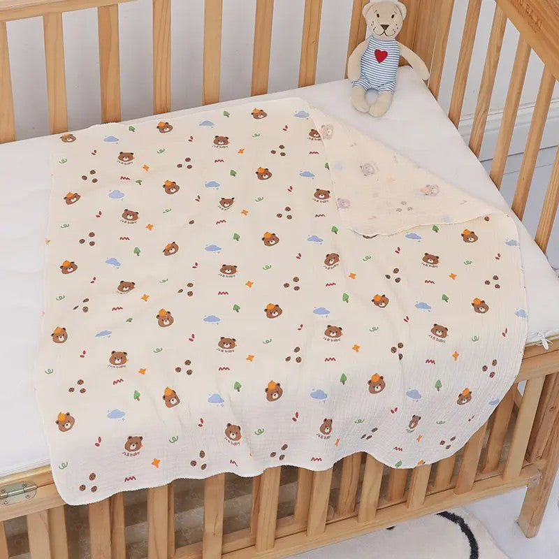 Zachte Muslin Swaddle Deken voor Baby's - Katoen, 80x80cm, met schattige prints